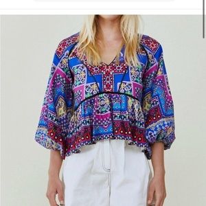 Hunter Bell Grayson Blouse in Multi Talavera